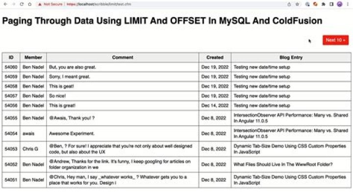 Which rows are returned when using LIMIT with OFFSET in MySQL?